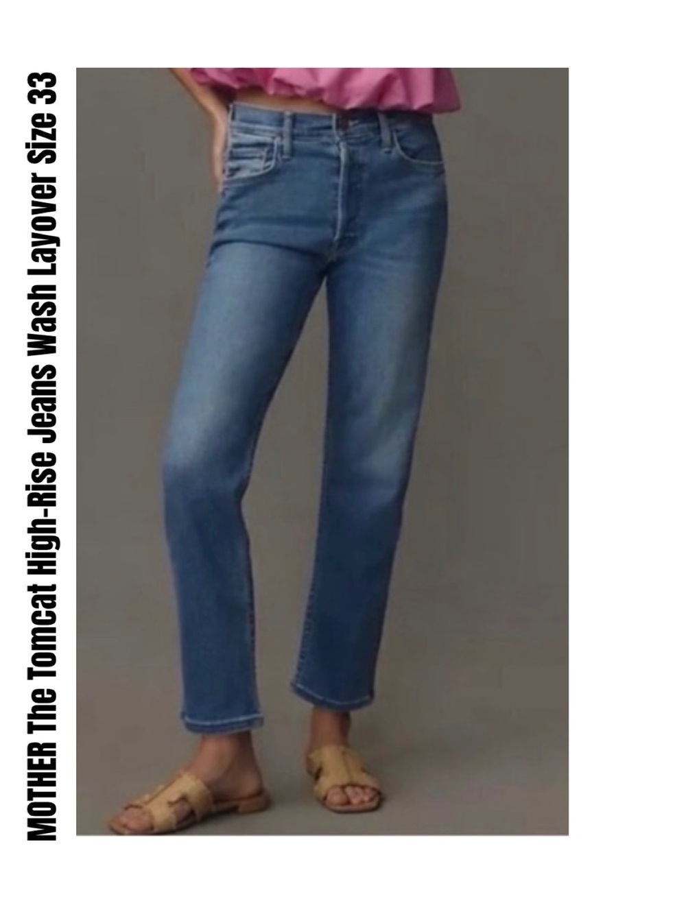 MOTHER The Tomcat High-Rise Jeans Wash Layover Size 33